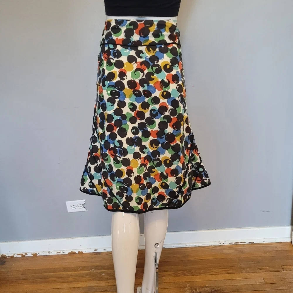 Anthropologie Edme & Esyllte Watercolor Polka Dot Skirt, VGUC, Size 10 - Picture 6 of 11